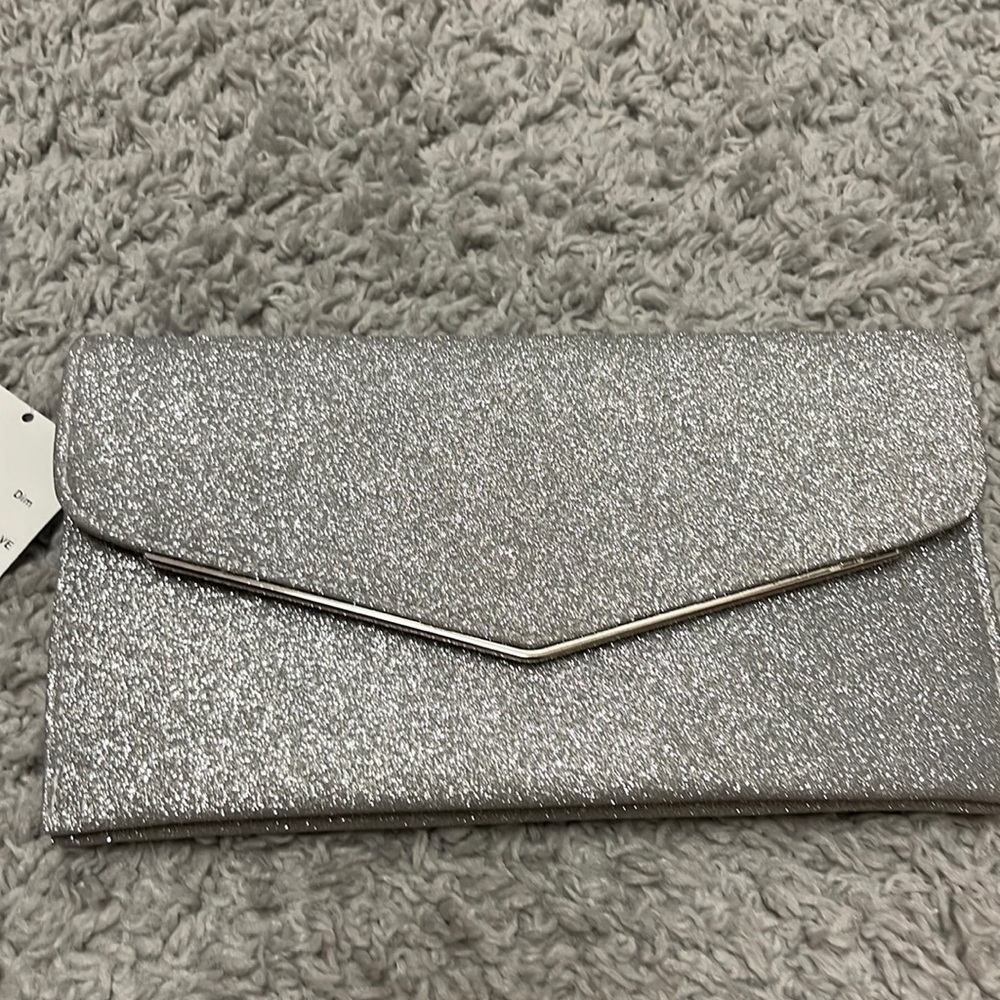 David’s Bridal Glitter envelope bag